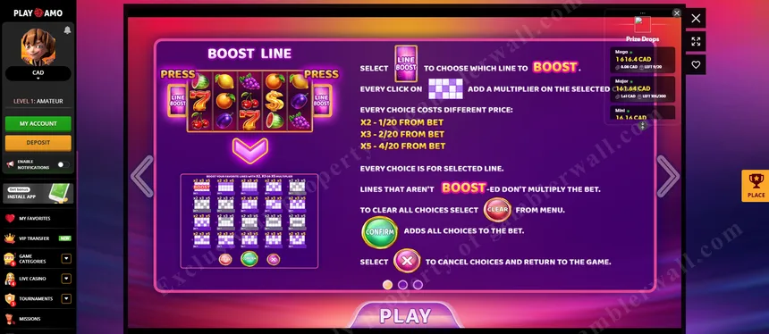 Browsing the 5,000+ game library at PlayAmo