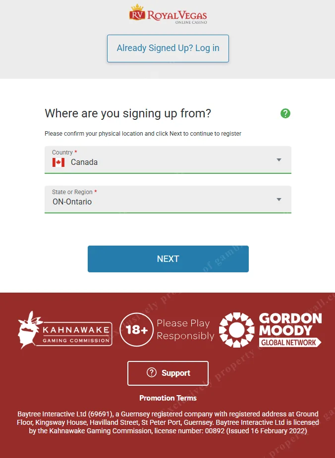 Step-by-step registration process at Royal Vegas