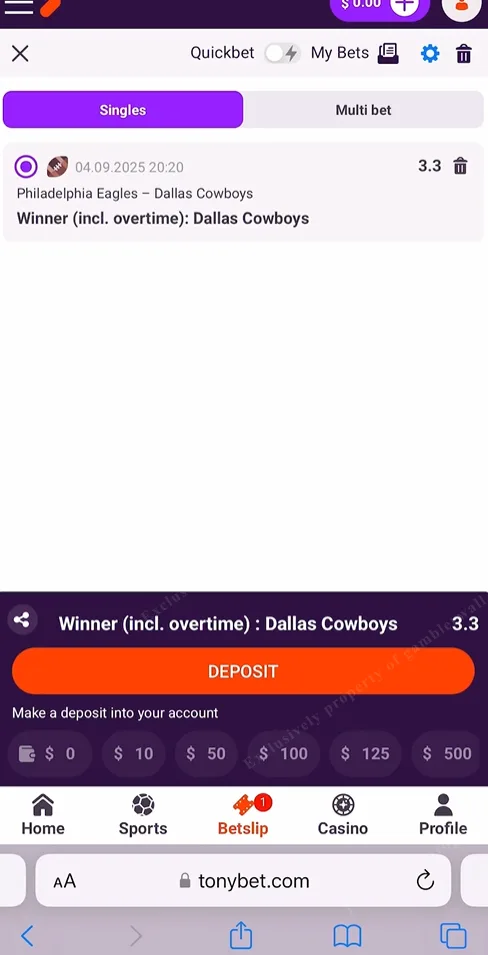Mobile sportsbook with real-time betting on NHL and NBA